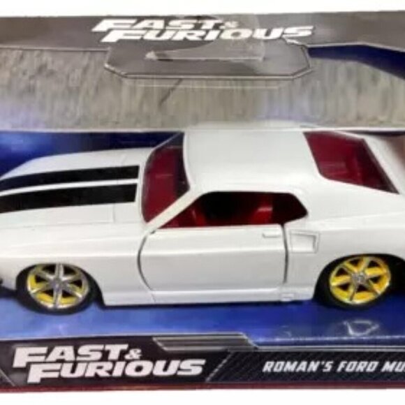 Fast & Furious Roman's Ford Mustang Jada White Die-cast 1:32 Model Car NIP 2022 - Picture 1 of 5